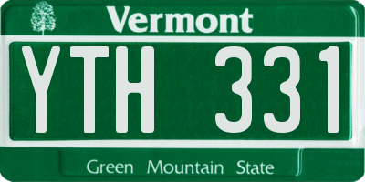 VT license plate YTH331