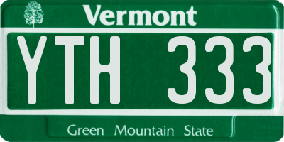 VT license plate YTH333