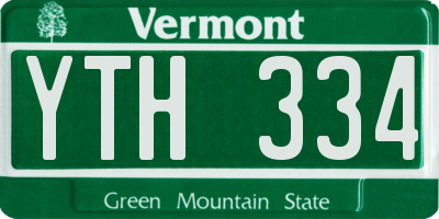 VT license plate YTH334