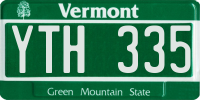 VT license plate YTH335