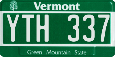 VT license plate YTH337