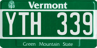 VT license plate YTH339