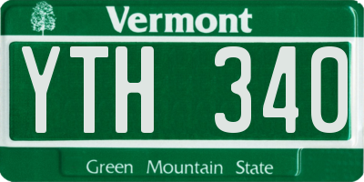 VT license plate YTH340