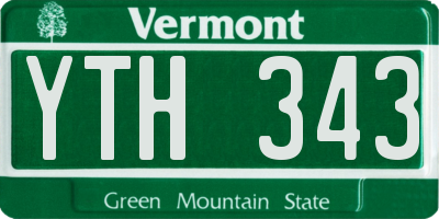 VT license plate YTH343