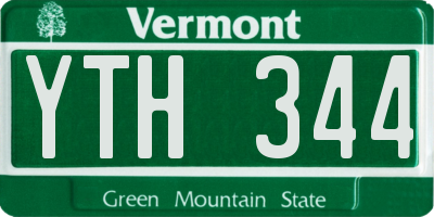 VT license plate YTH344
