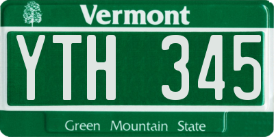 VT license plate YTH345