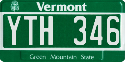 VT license plate YTH346