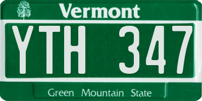 VT license plate YTH347