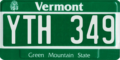 VT license plate YTH349
