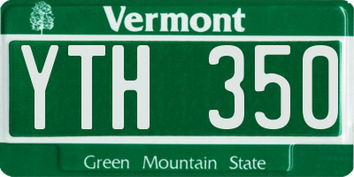 VT license plate YTH350