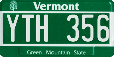 VT license plate YTH356