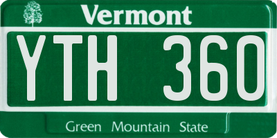 VT license plate YTH360
