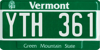 VT license plate YTH361
