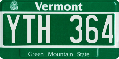 VT license plate YTH364