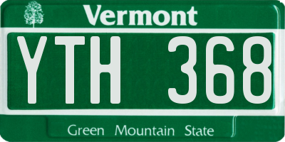VT license plate YTH368
