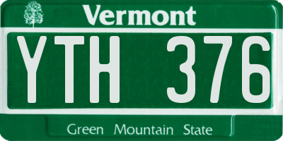 VT license plate YTH376