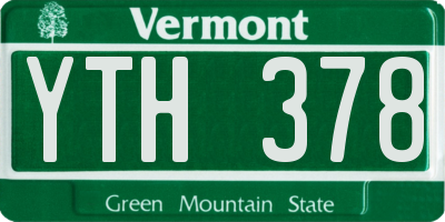 VT license plate YTH378