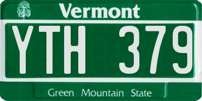 VT license plate YTH379