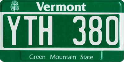 VT license plate YTH380
