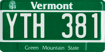 VT license plate YTH381