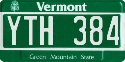 VT license plate YTH384