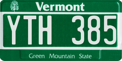 VT license plate YTH385