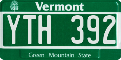 VT license plate YTH392