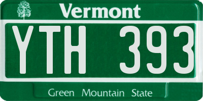 VT license plate YTH393