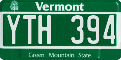 VT license plate YTH394