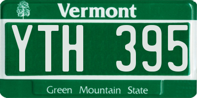 VT license plate YTH395