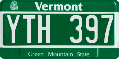 VT license plate YTH397
