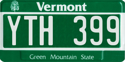VT license plate YTH399