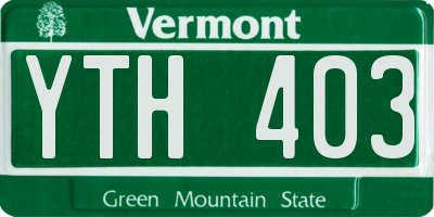 VT license plate YTH403