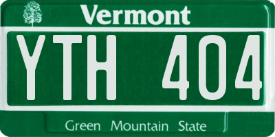VT license plate YTH404