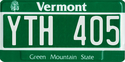VT license plate YTH405