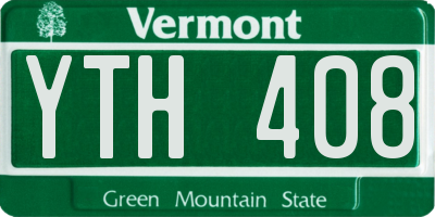 VT license plate YTH408