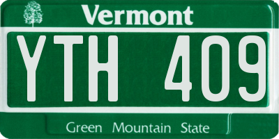 VT license plate YTH409