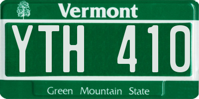 VT license plate YTH410