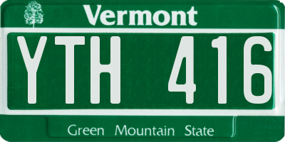 VT license plate YTH416