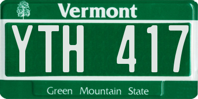 VT license plate YTH417