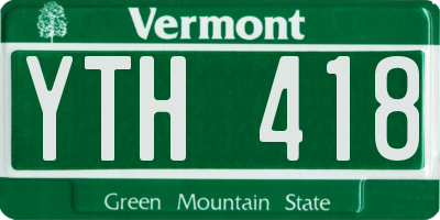VT license plate YTH418