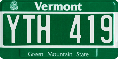 VT license plate YTH419