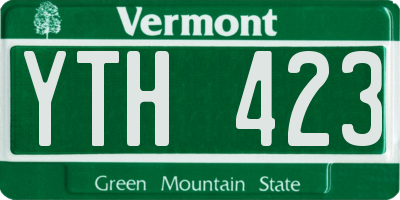VT license plate YTH423
