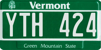 VT license plate YTH424