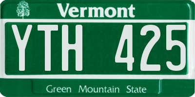 VT license plate YTH425