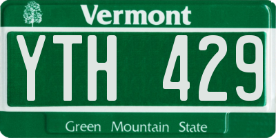 VT license plate YTH429
