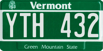 VT license plate YTH432