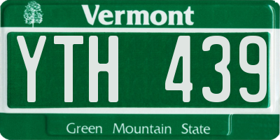 VT license plate YTH439