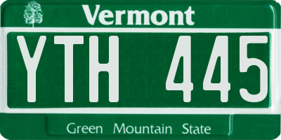 VT license plate YTH445