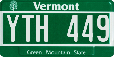 VT license plate YTH449